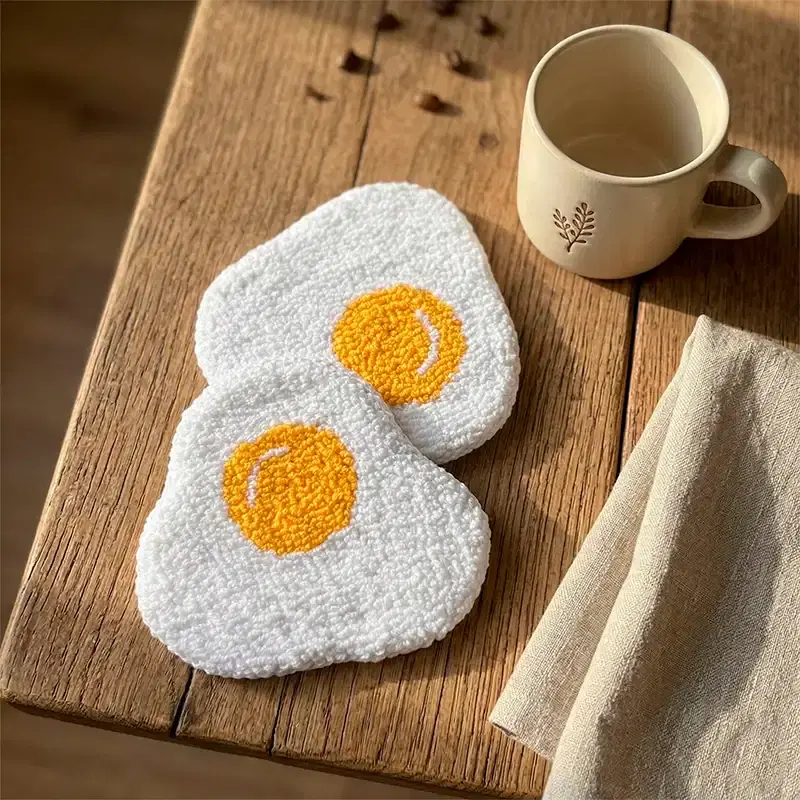 Яичница — схема для ковровой вышивки (punch needle), подставки или кухонный декор