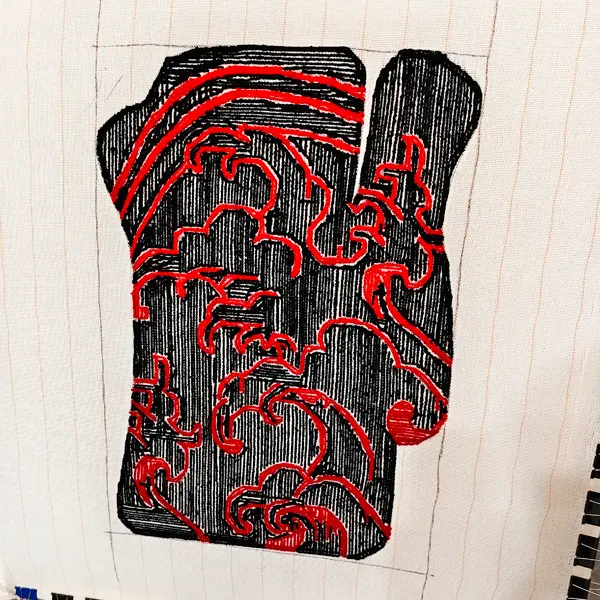 формирование контура рисунка при изготовлении ковра в автомобиль