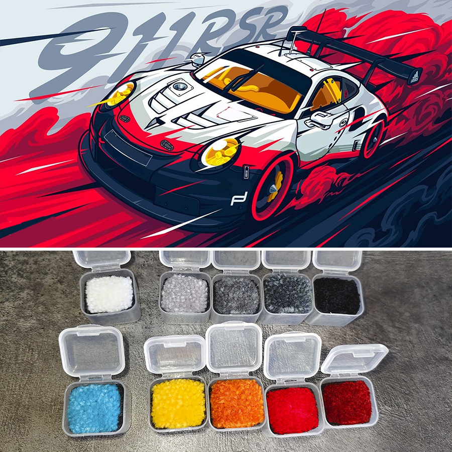 Согласование дизайна тафтингового ковра на заказ Дуогуру