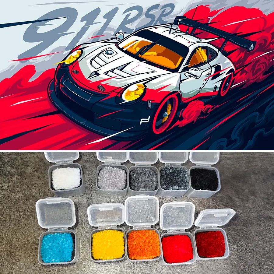 Согласование дизайна тафтингового ковра на заказ Дуогуру