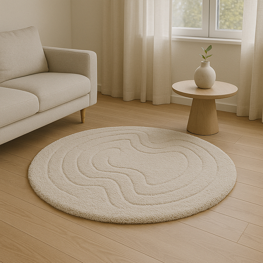 Круглый ковёр по макету заказчика — под выделенную зону в комнате