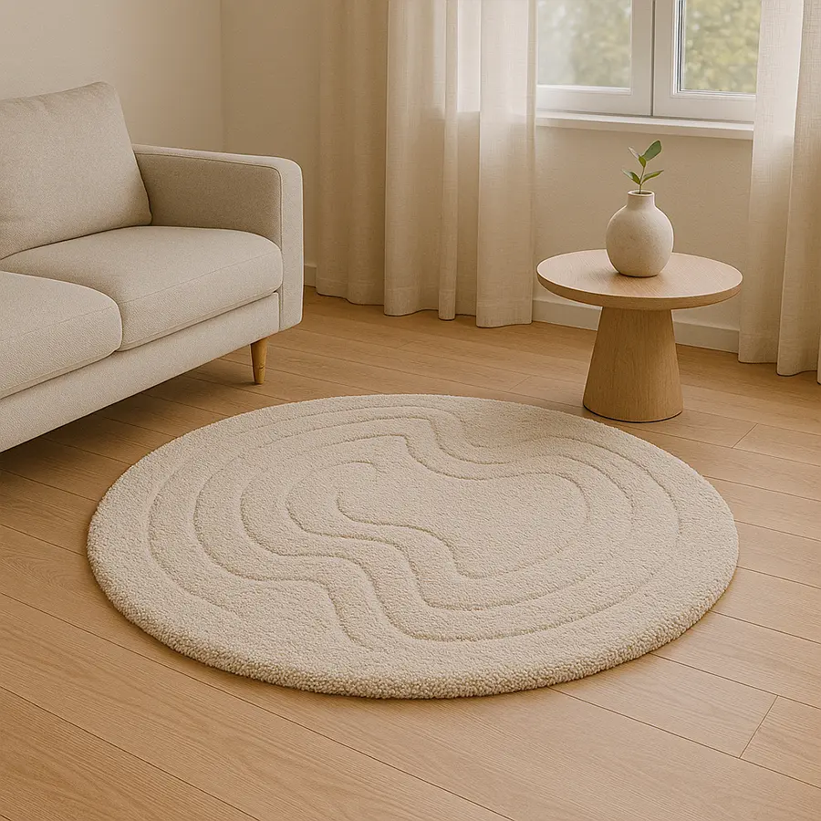 Круглый ковёр по макету заказчика — под выделенную зону в комнате