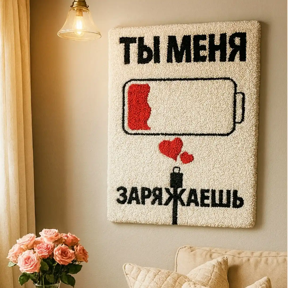 Тафтинговый ковёр с персональной фразой